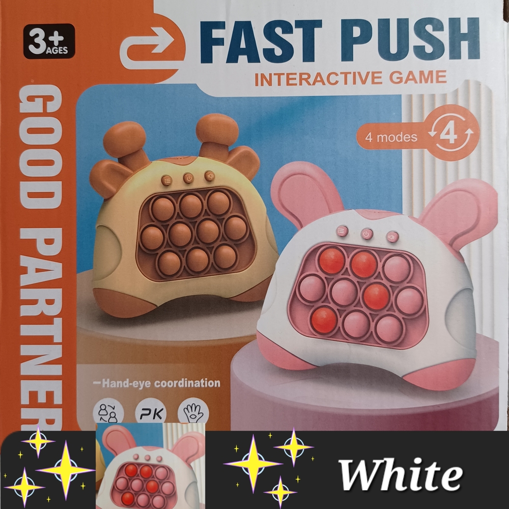 Interactive Fast Push Game - White and Pink